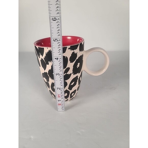 Mary Kay Coffee Mug Teacup Black and White Spotted Animal Print Red Inside. - Picture 5 of 8